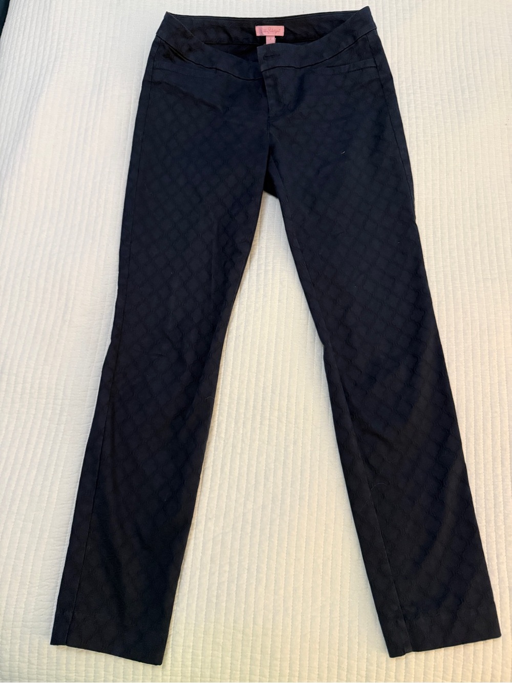 Lilly Pulitzer Navy Jacquard Textured Pants Size 2